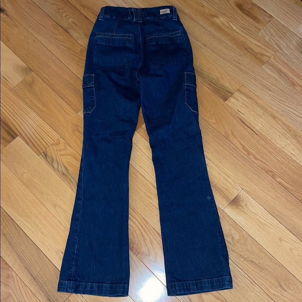 PAIGE Dion High Rise Bootcut Cargo Jeans in Gracie Lou, size 26, EUC - Picture 8 of 15